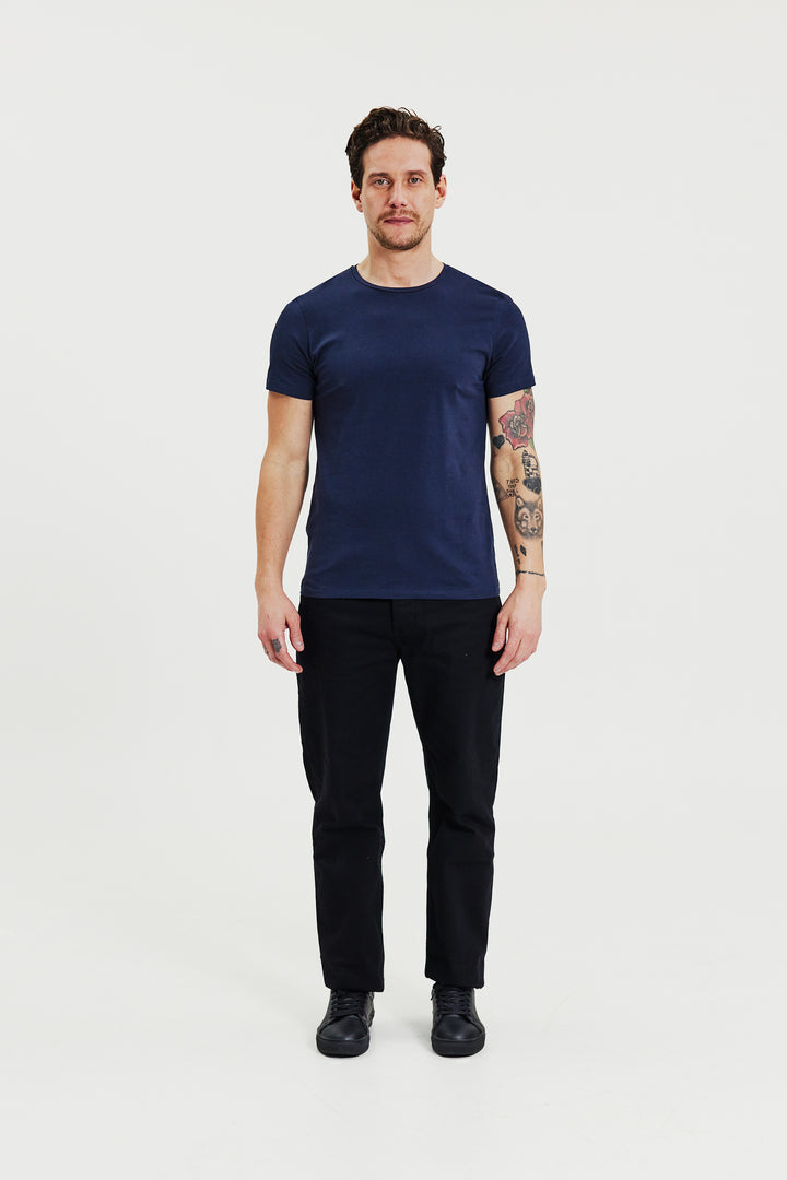 Crew-Neck Slim Dark Navy