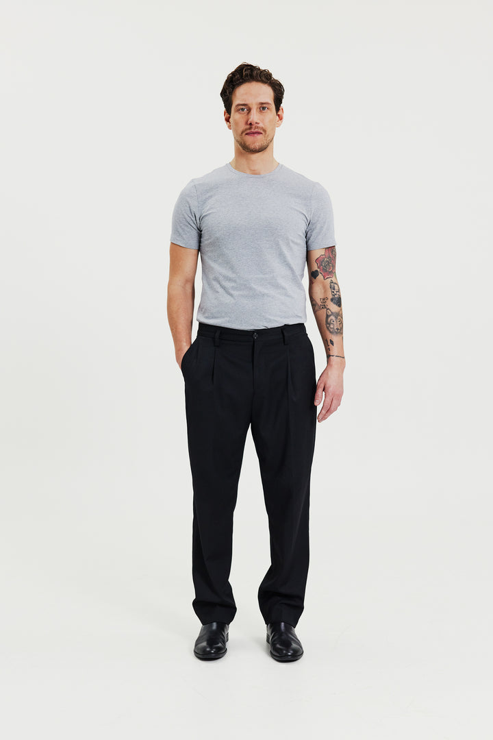 Crew-Neck Slim Grey Melange