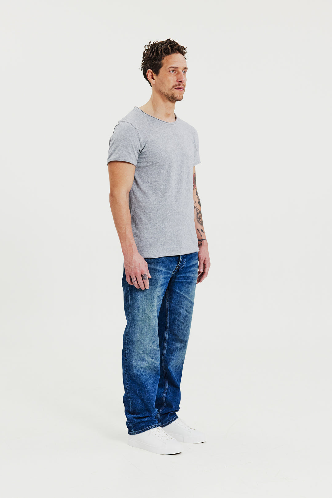 Crew-Neck relaxed Grey Melange