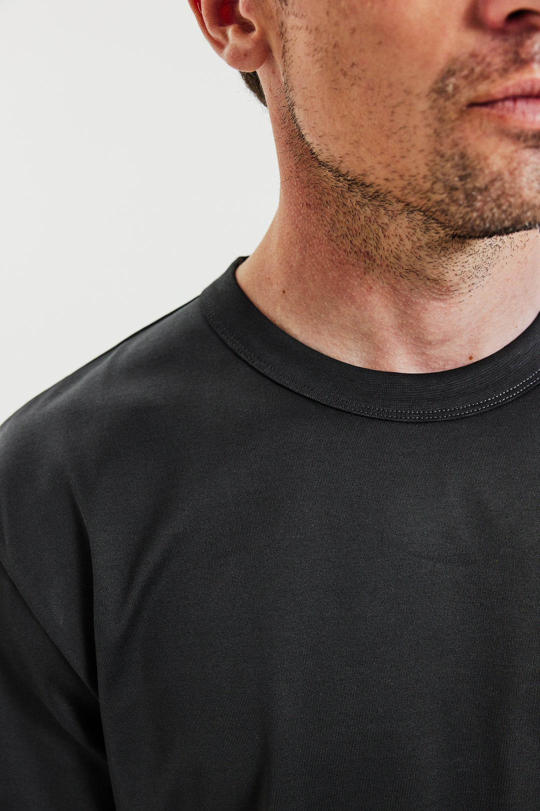 Crew-neck Pima Charcoal