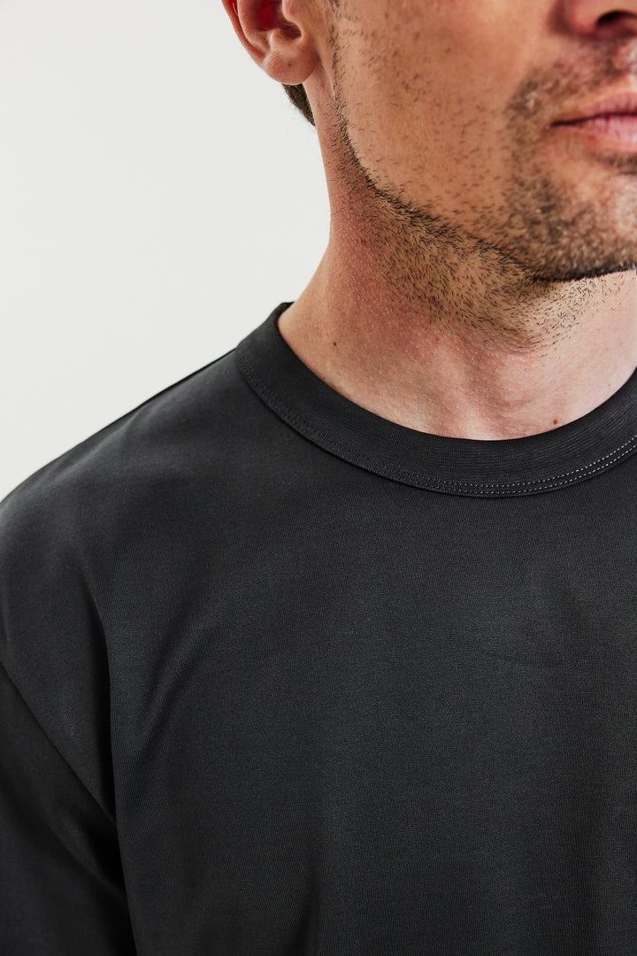 Crew-neck Pima Charcoal