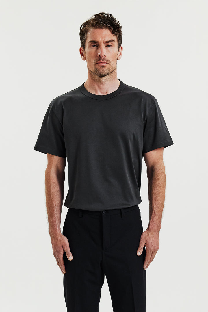 Crew-neck Pima Charcoal