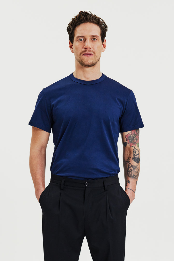 Crew-Neck Pima Navy Blue