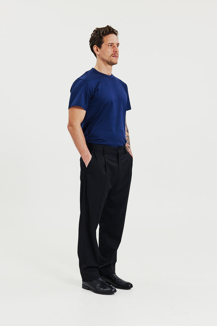 Crew-Neck Pima Navy Blue