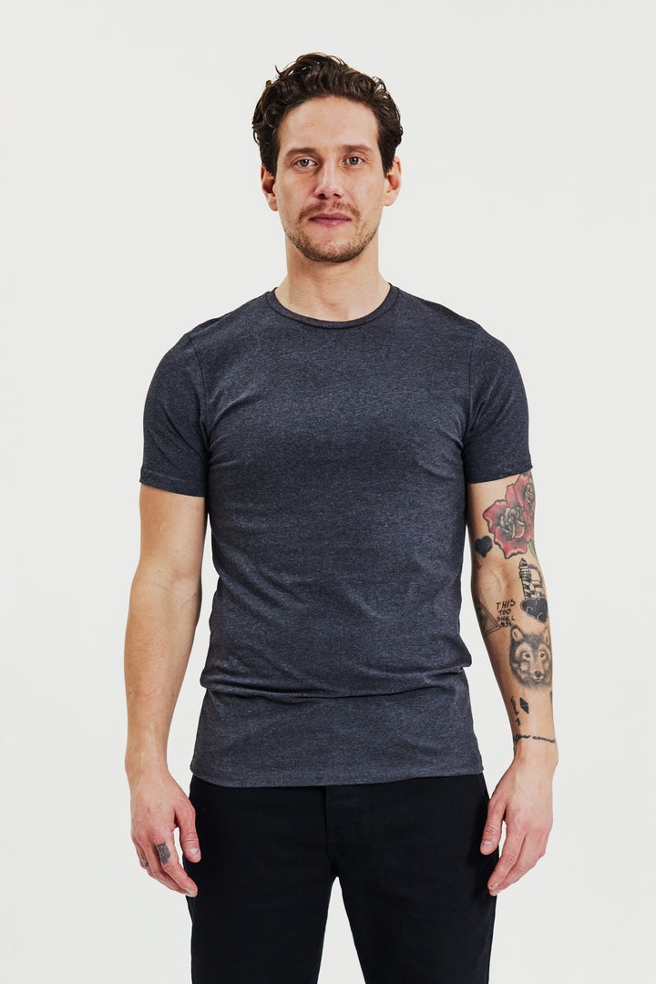 Crew-Neck 2-pack Grey Melange