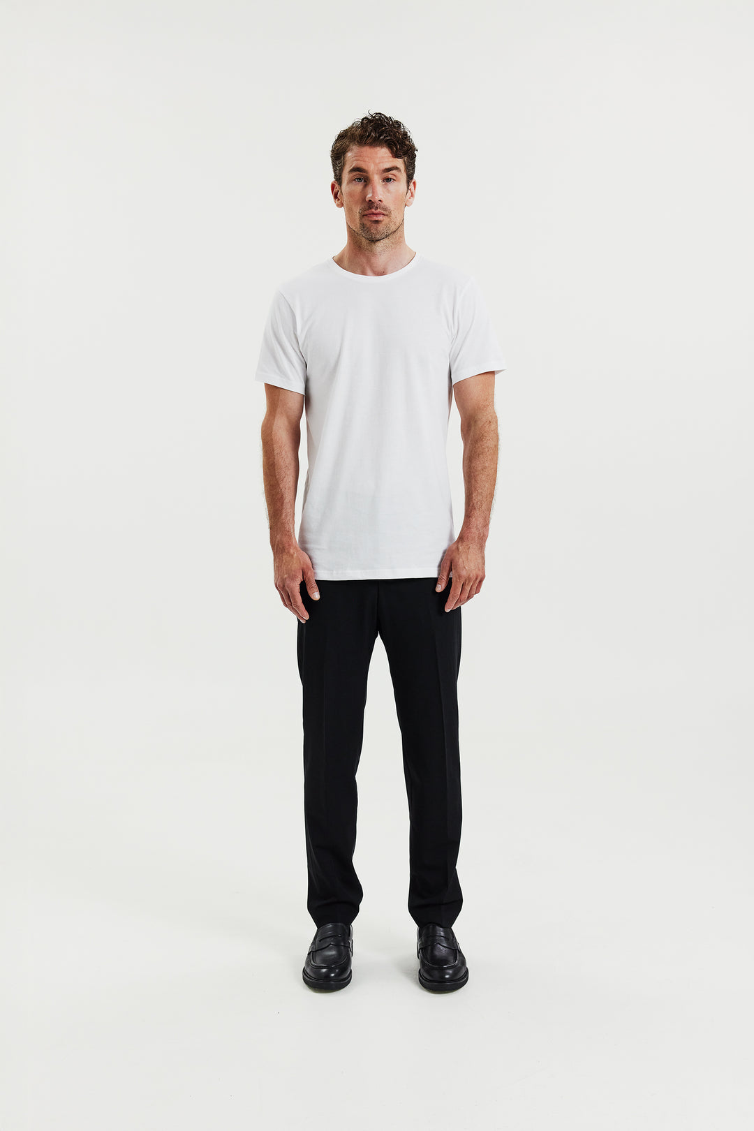Crew-neck Lightweight Cotton 2-pack White