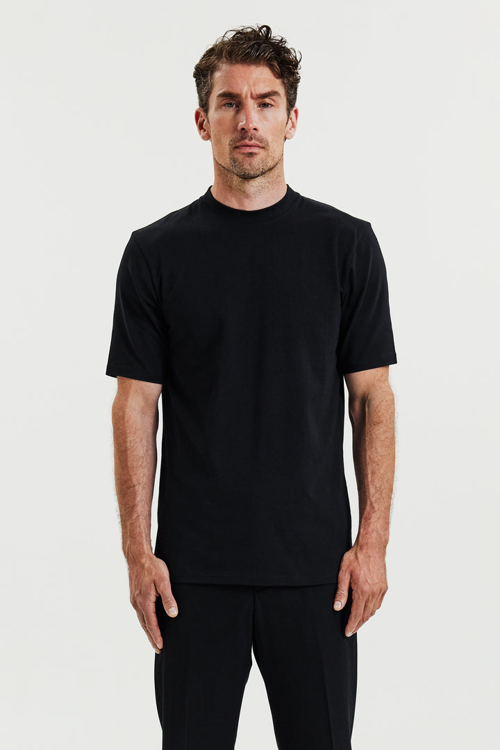 High Neck Tee Black