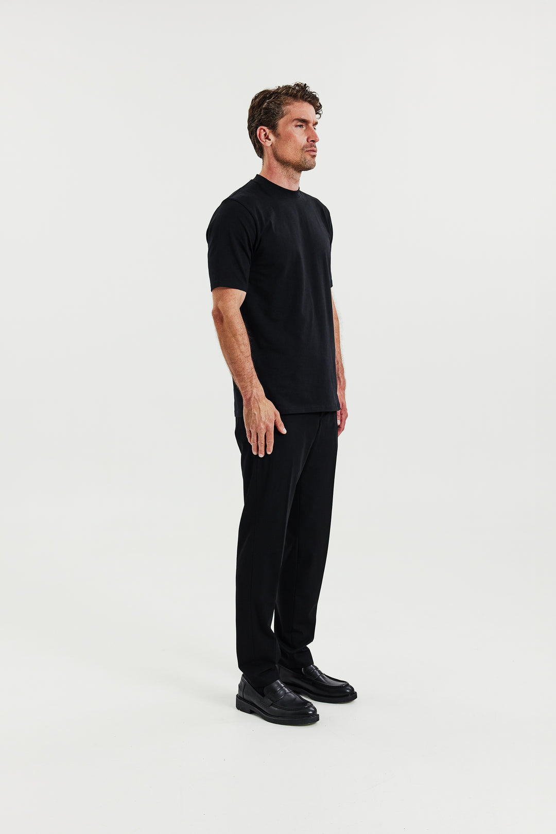 High Neck Tee Black