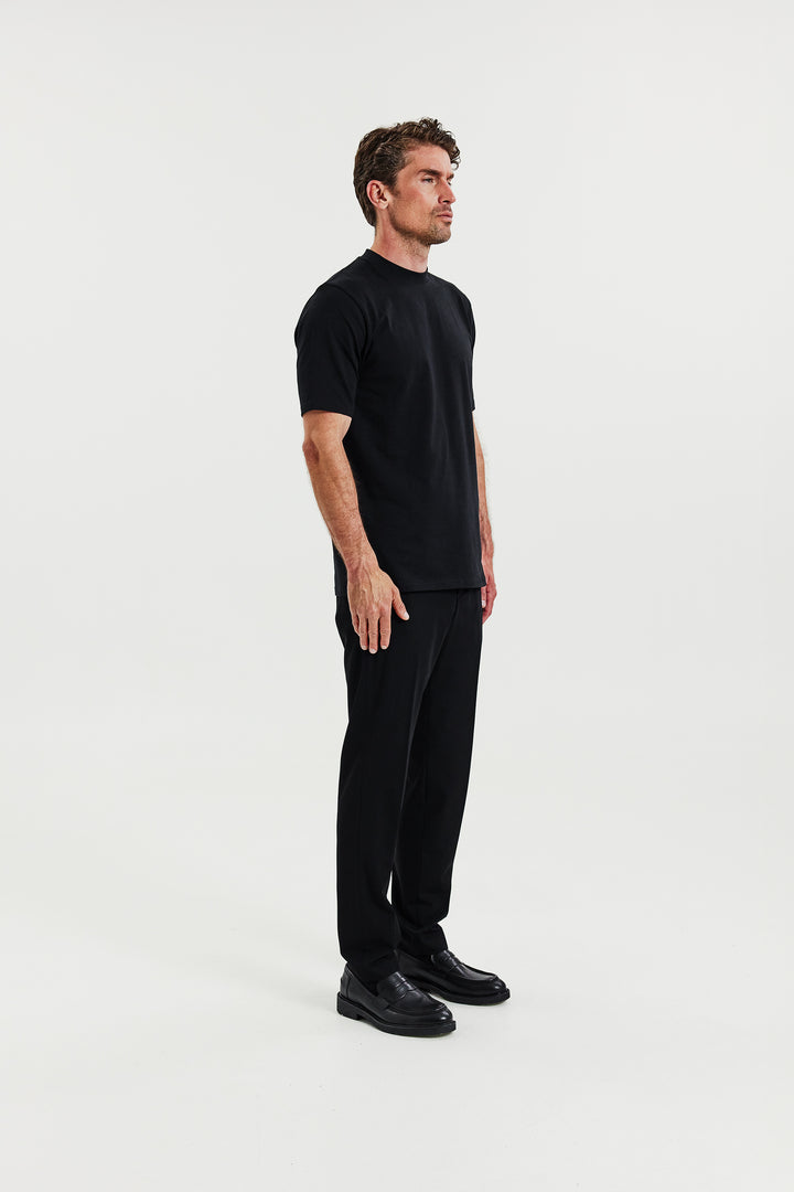 High Neck Tee Black