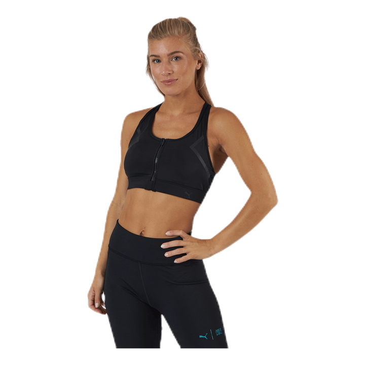 High Impact Front Zip Bra Black