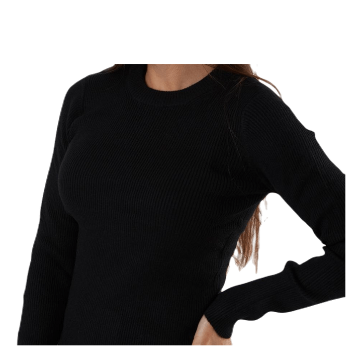 Bassy Ls O-Neck Knit Black