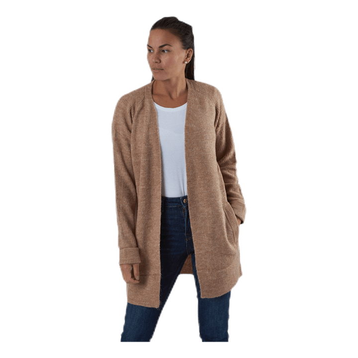 Ellen Ls Long Knit Cardigan Beige