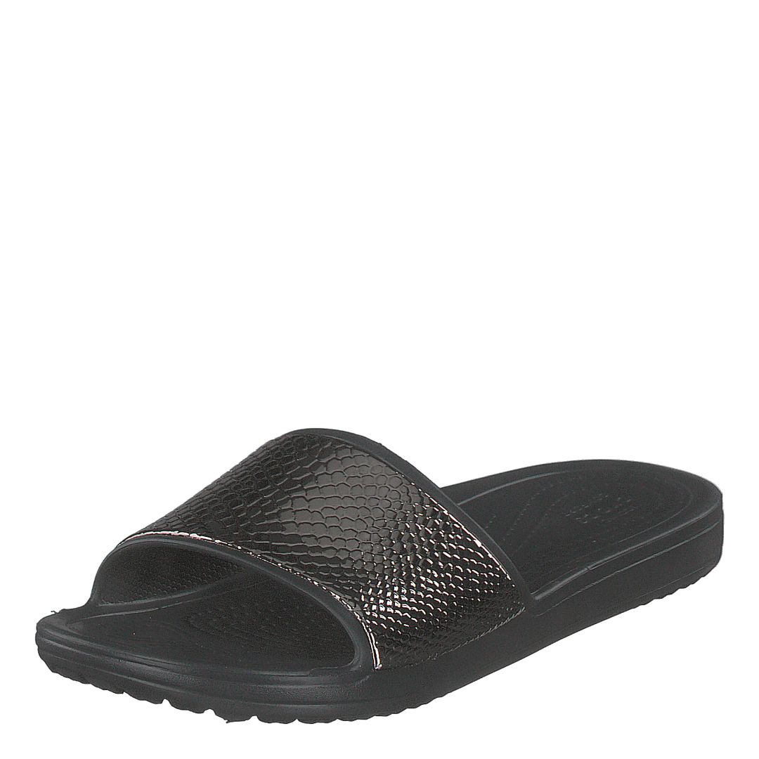 Crocs Sloane Metaltext Slide W Gunmetal/black