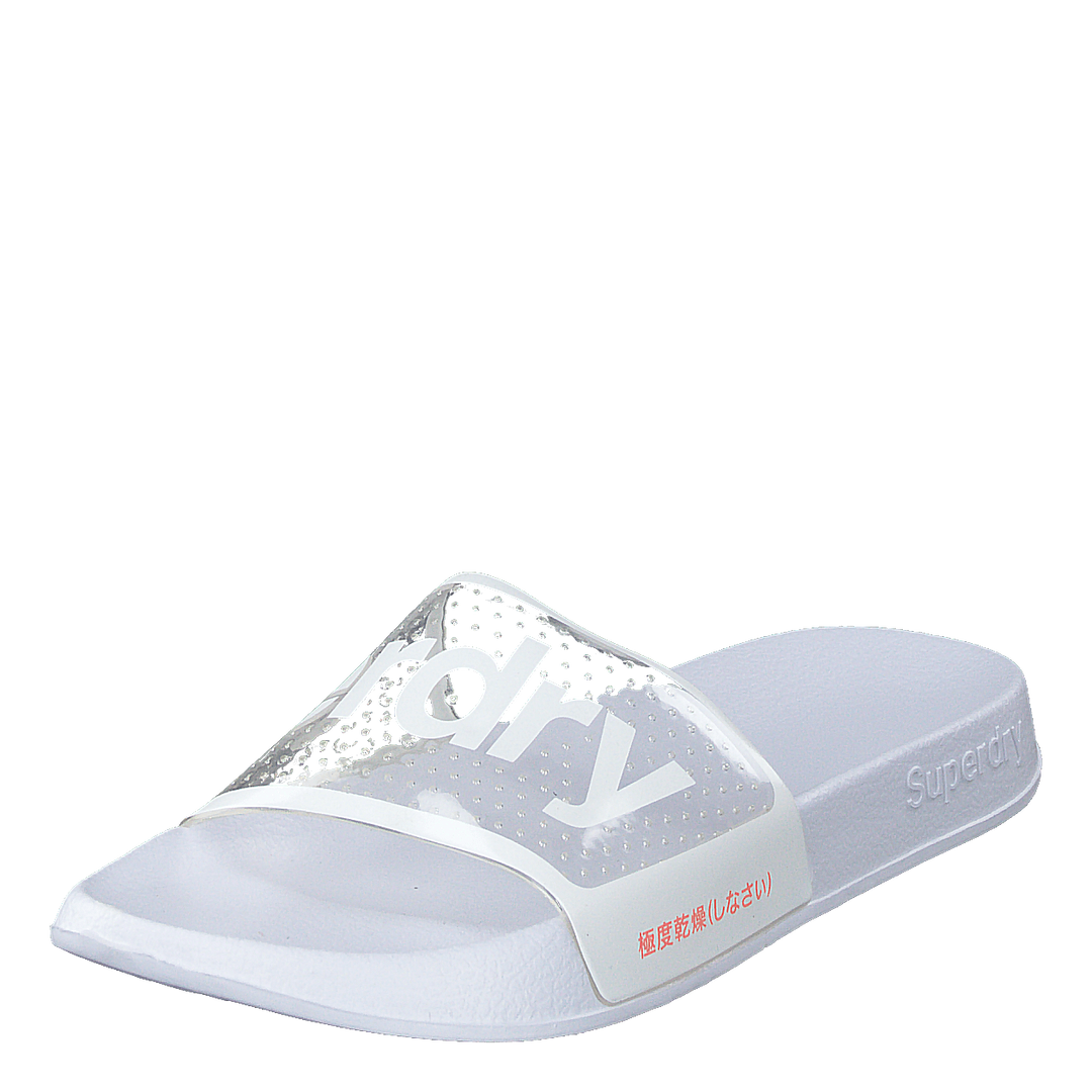 Superdry Perf Jelly Pool Slide Optic White