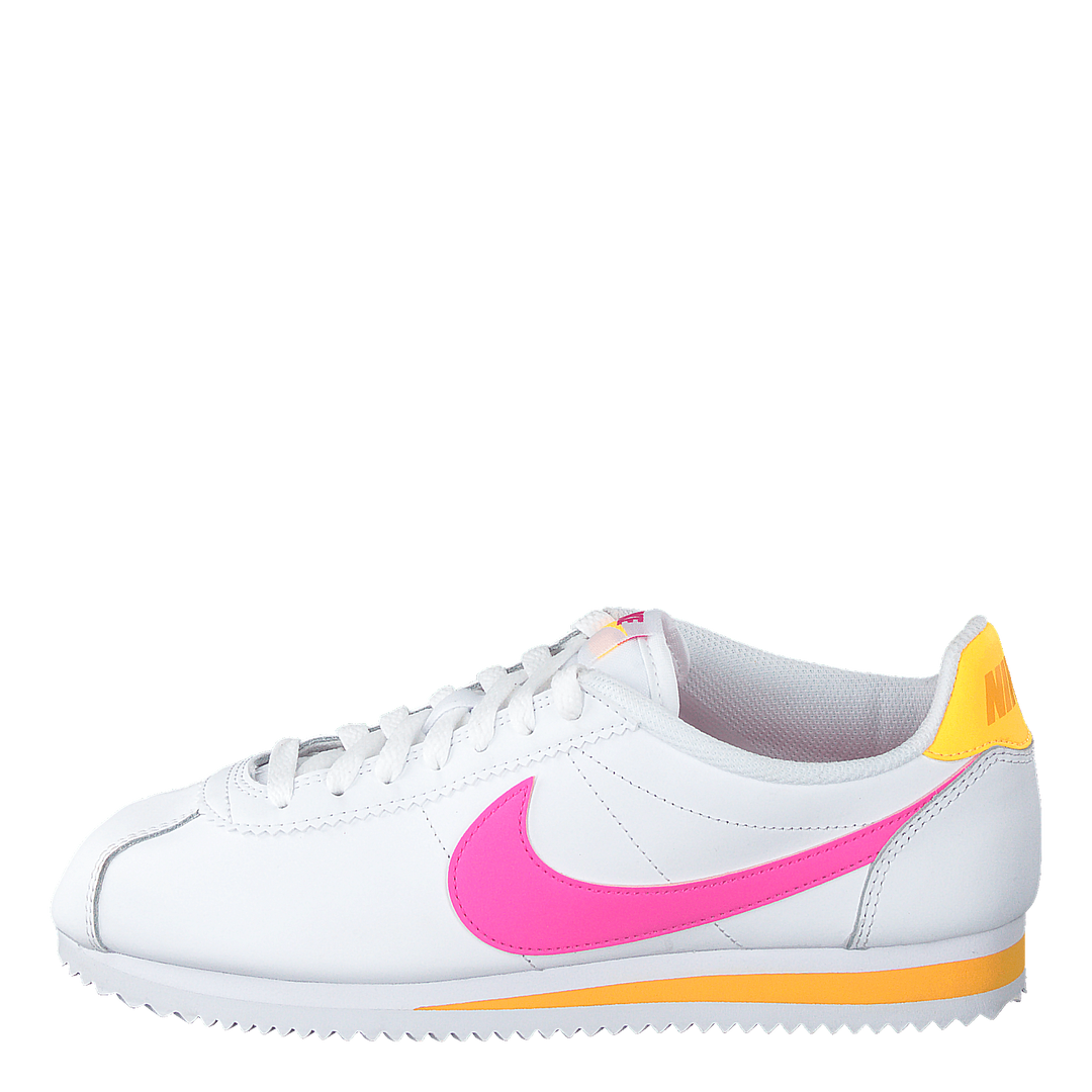 Nike Wmns Classic Cortez Leather White/laser Fuchsia-orange