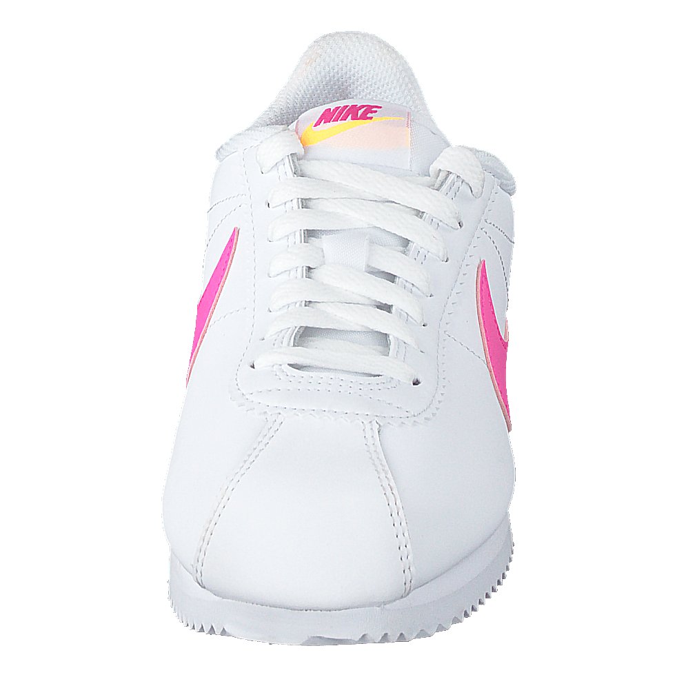 Wmns Classic Cortez Leather White/laser Fuchsia-orange