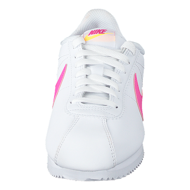 Wmns Classic Cortez Leather White/laser Fuchsia-orange