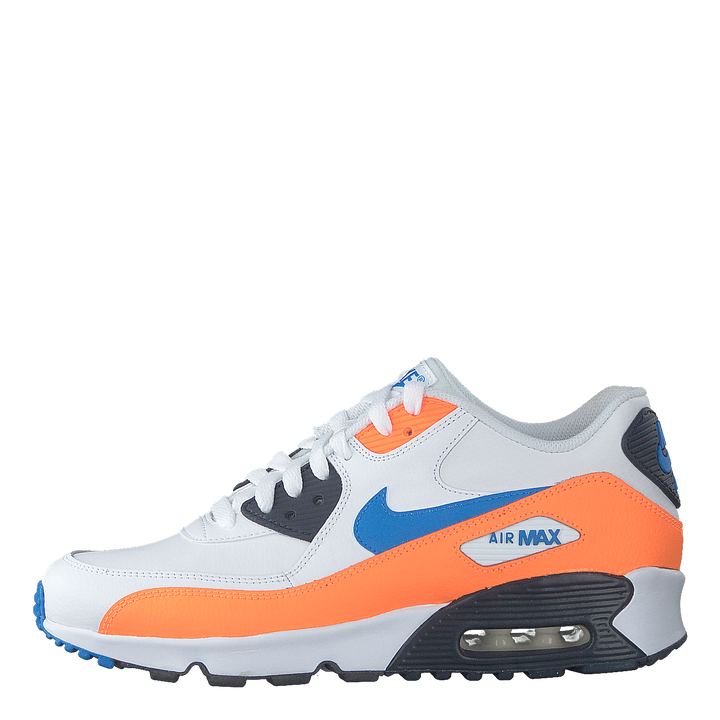 Boys' Air Max 90 Leather (gs) White/photo Blue-total Orange