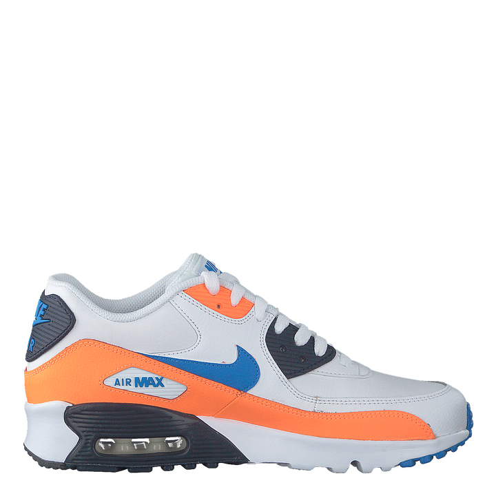 Boys' Air Max 90 Leather (gs) White/photo Blue-total Orange