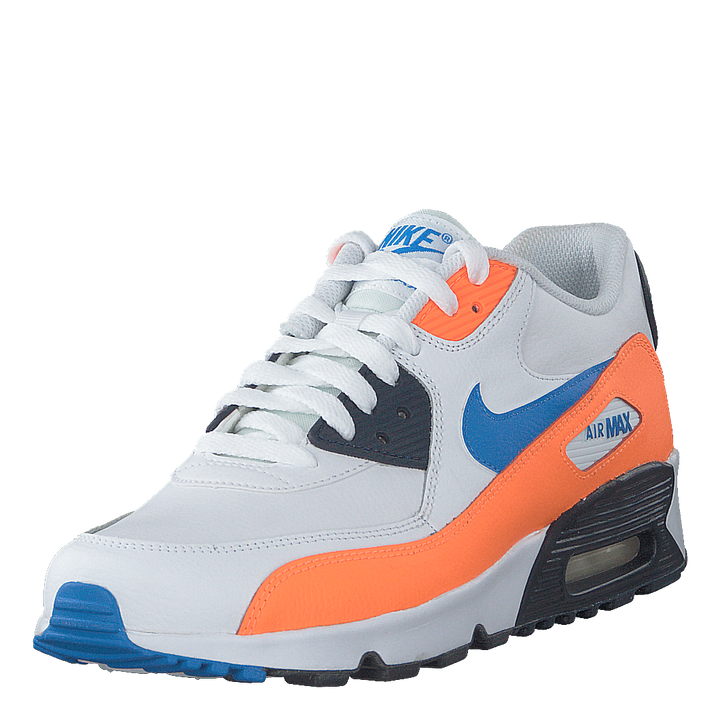 Boys' Air Max 90 Leather (gs) White/photo Blue-total Orange