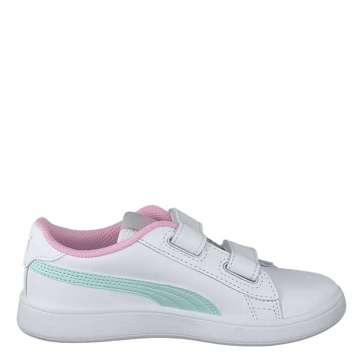 Puma Smash V2 L Ps Puma White-fair Aqua-pale Pink