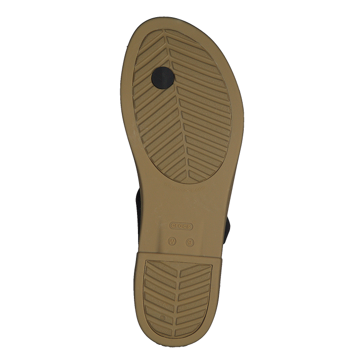 Crocs Tulum Toe Post Sandal W Black/tan