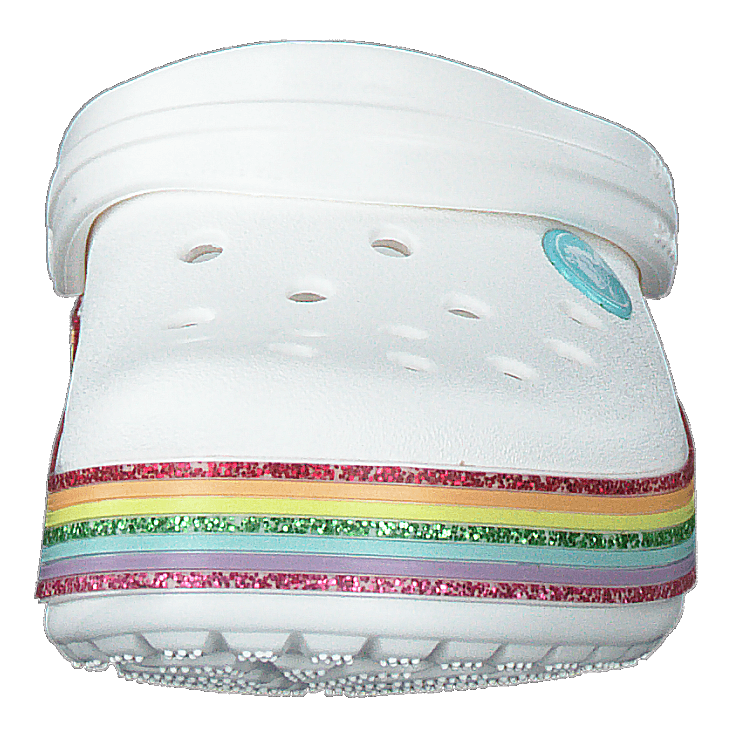 Crocband Rainbow Glitter Clg K White