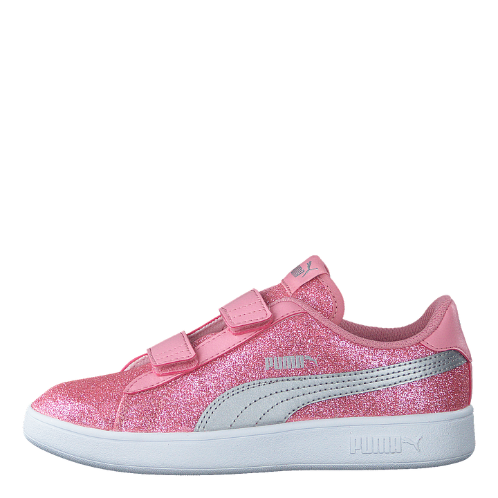 Puma Smash V2 Glitz Glam V Ps Peony-puma Silver-puma White