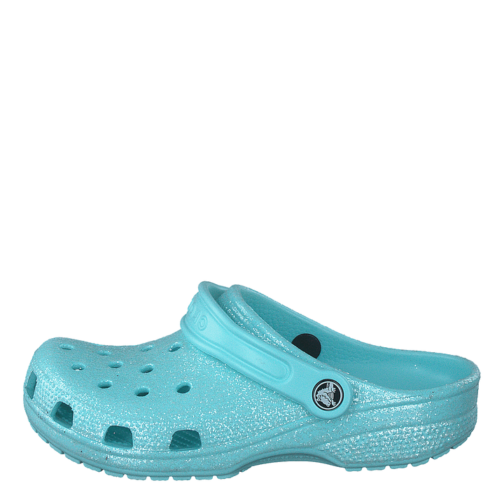 Classic Glitter Clog Kids Ice Blue