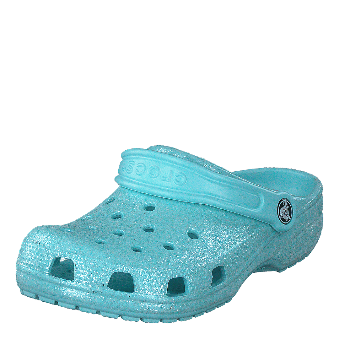 Classic Glitter Clog Kids Ice Blue