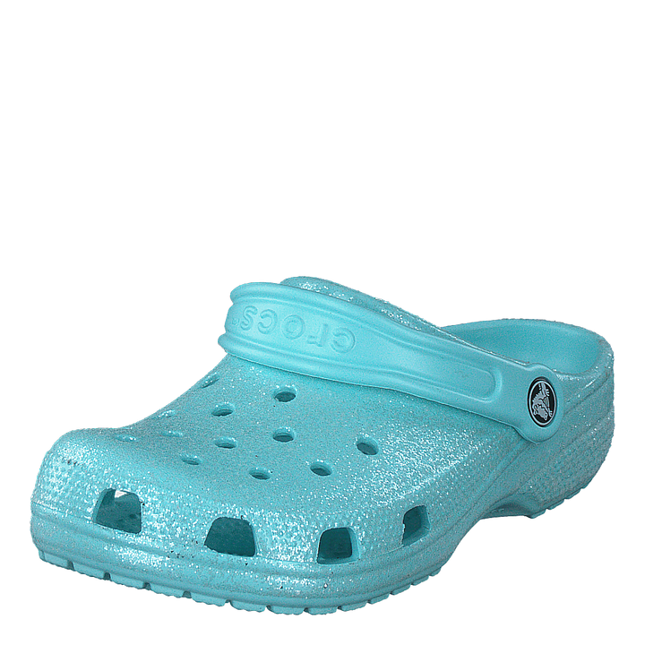 Classic Glitter Clog Kids Ice Blue