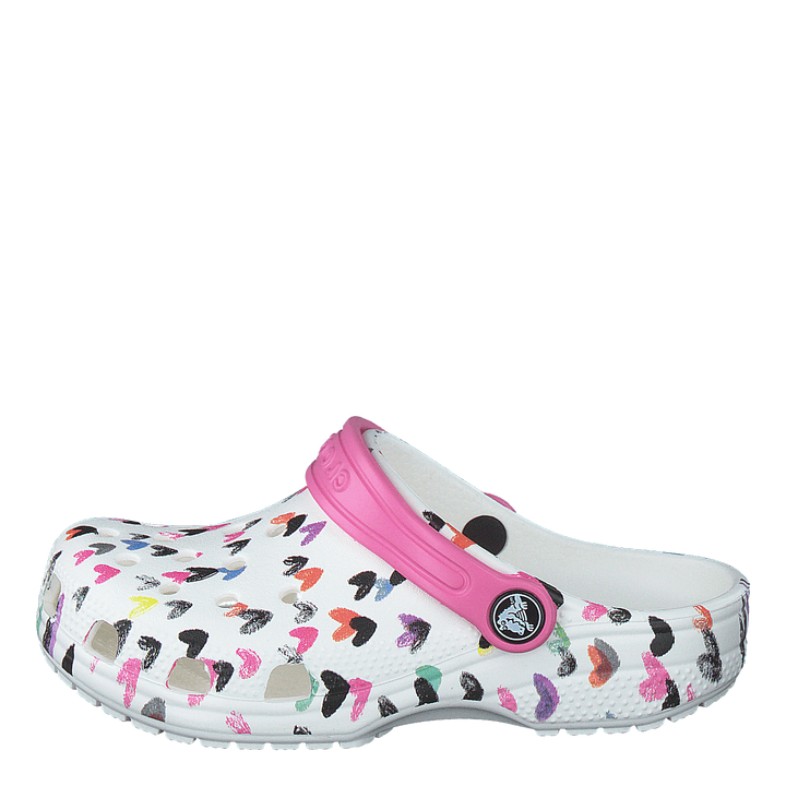 Classic Heart Print Clog K White