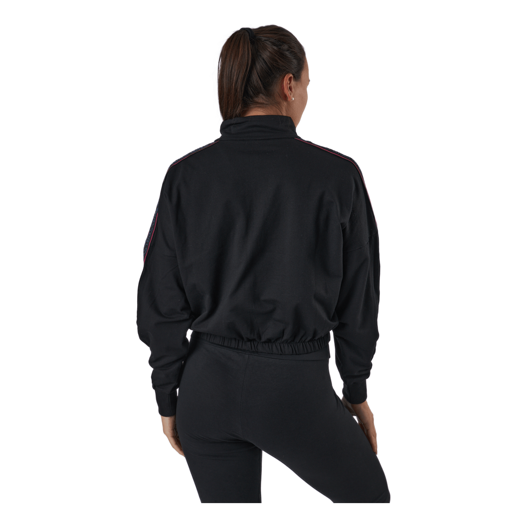 Maribel Cropped Half Zip Shirt Black