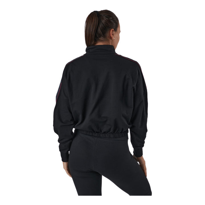 Maribel Cropped Half Zip Shirt Black