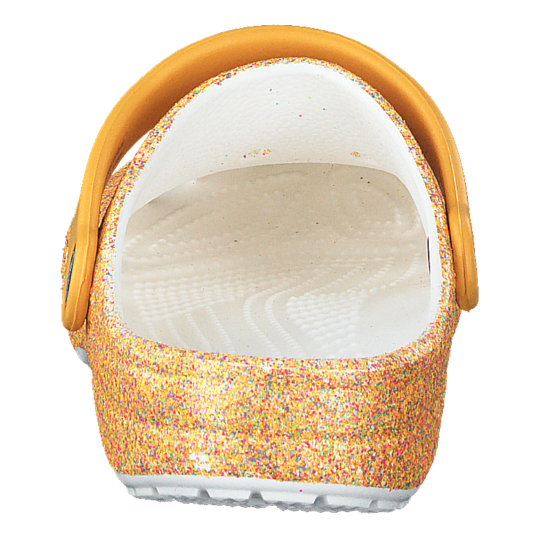 Classic Glitter Clog Kids Orange Sorbet Glitter