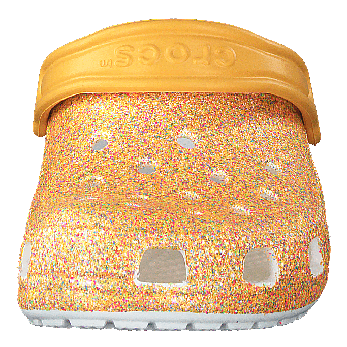 Classic Glitter Clog Kids Orange Sorbet Glitter