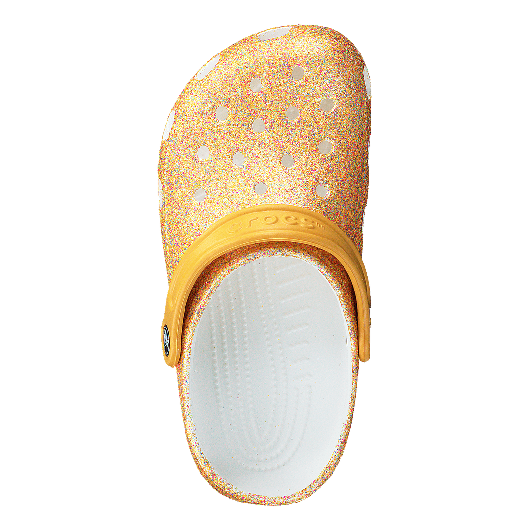 Classic Glitter Clog Kids Orange Sorbet Glitter