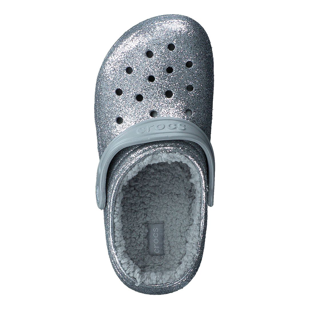 Classic Glitter Lined Clog Kids Silver / Silver