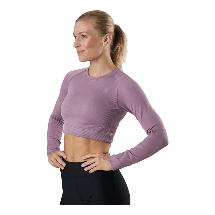 Molly Seamless Ls Crop Top Lilac