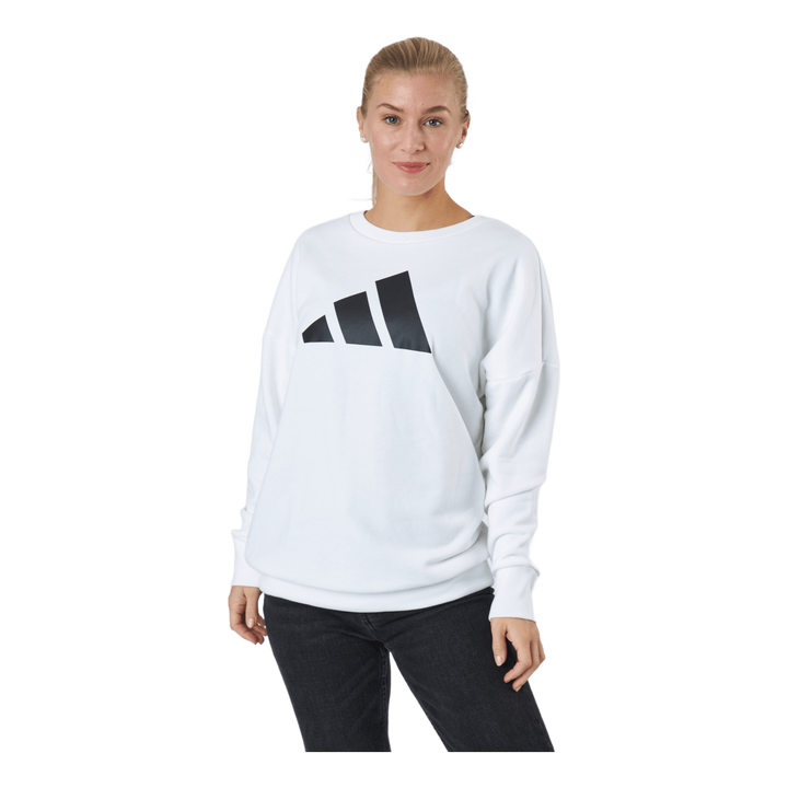 Adidas Sportswear Three Bar Sweatshirt White