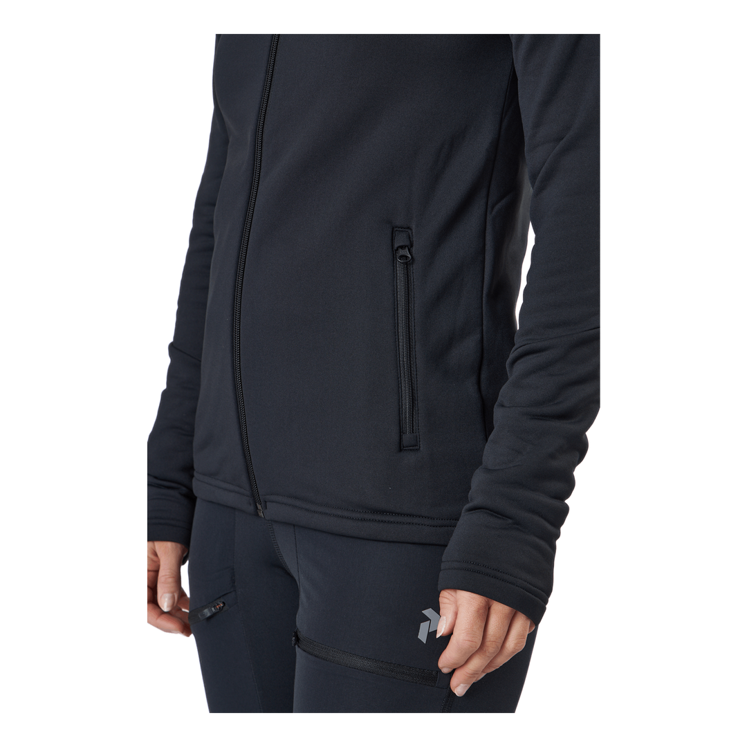 W Rider Mid Zip Hood Black