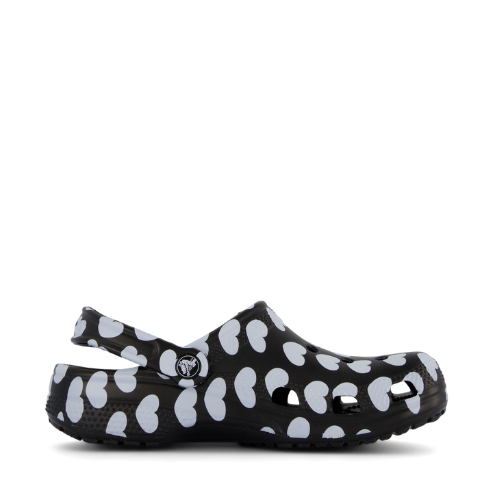 Classic Heart Print Clog Black / White