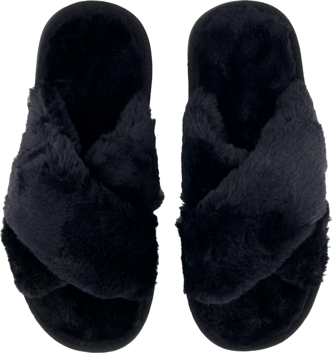 Brahny W Plush Slipper Black