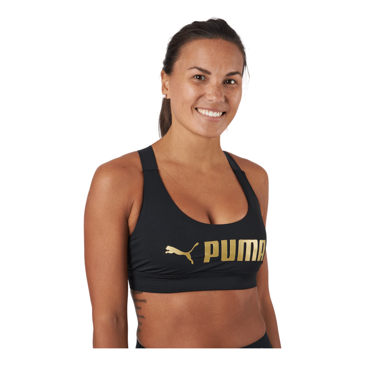 Mid Impact Puma Fit Bra Puma Black-metallic Puma