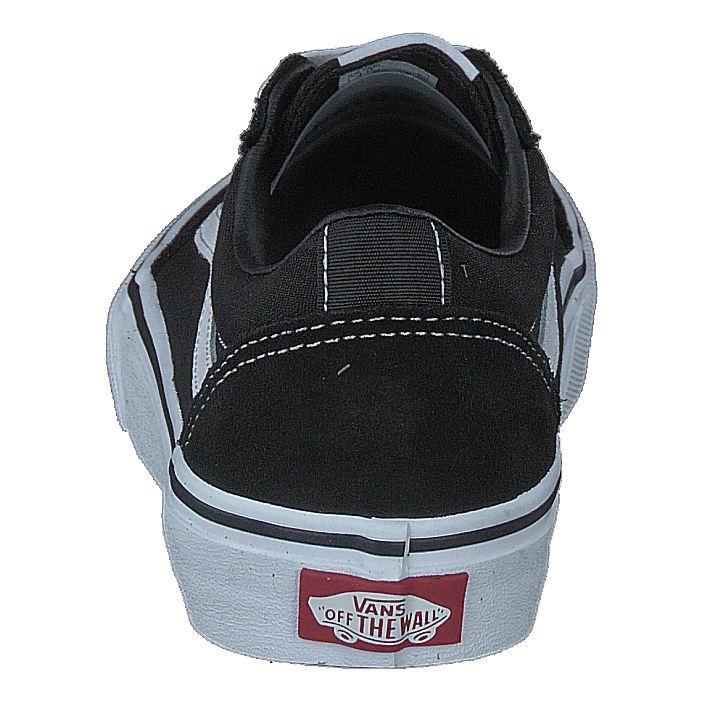 Vans suede canvas hot sale black white