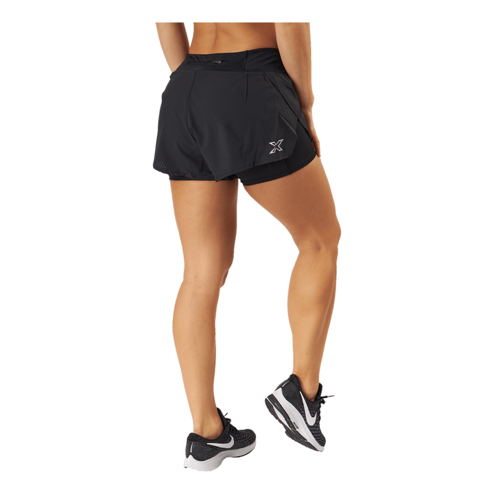 Aero 2-in-1 4 Inch Shorts Black/silver Reflective