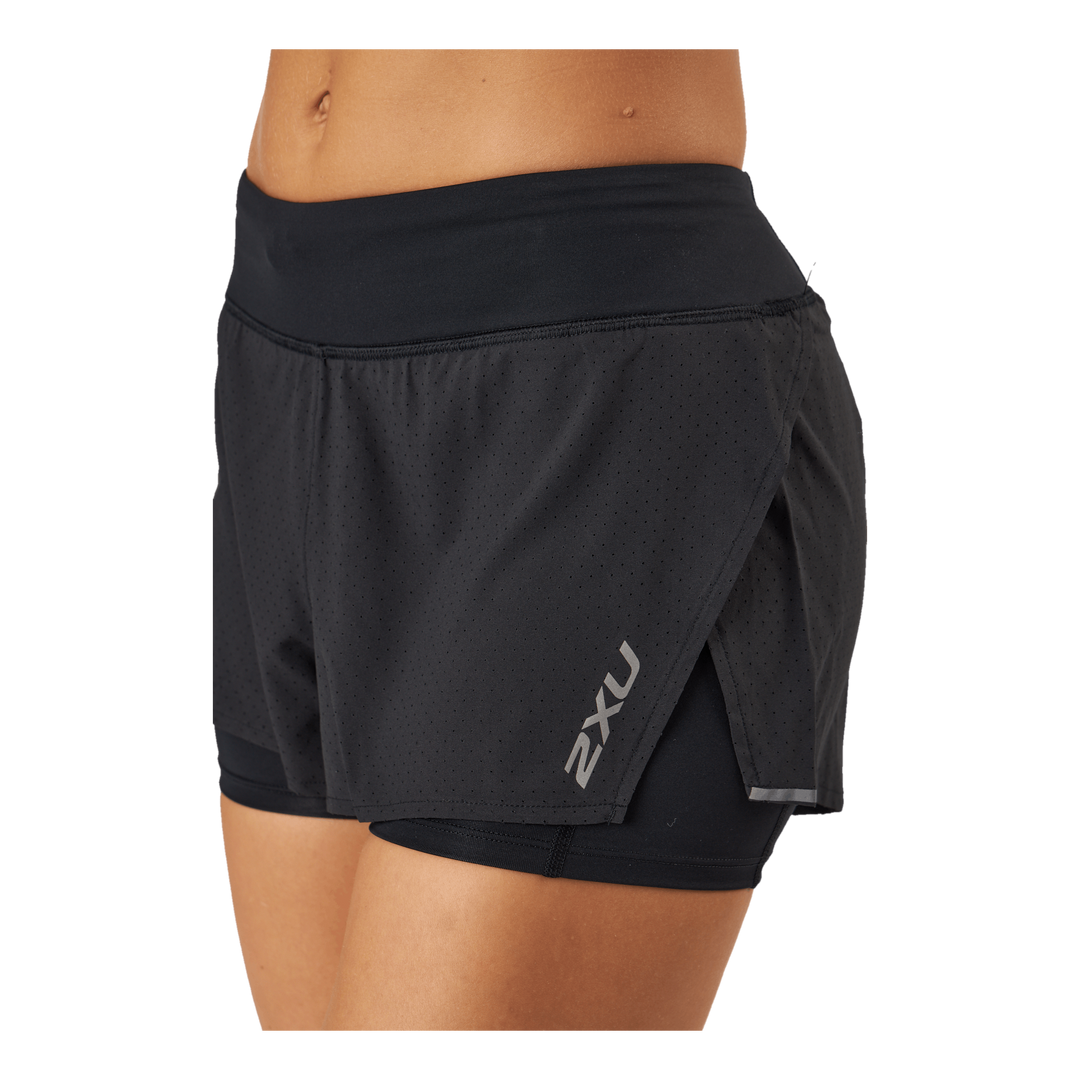 Aero 2-in-1 4 Inch Shorts Black/silver Reflective