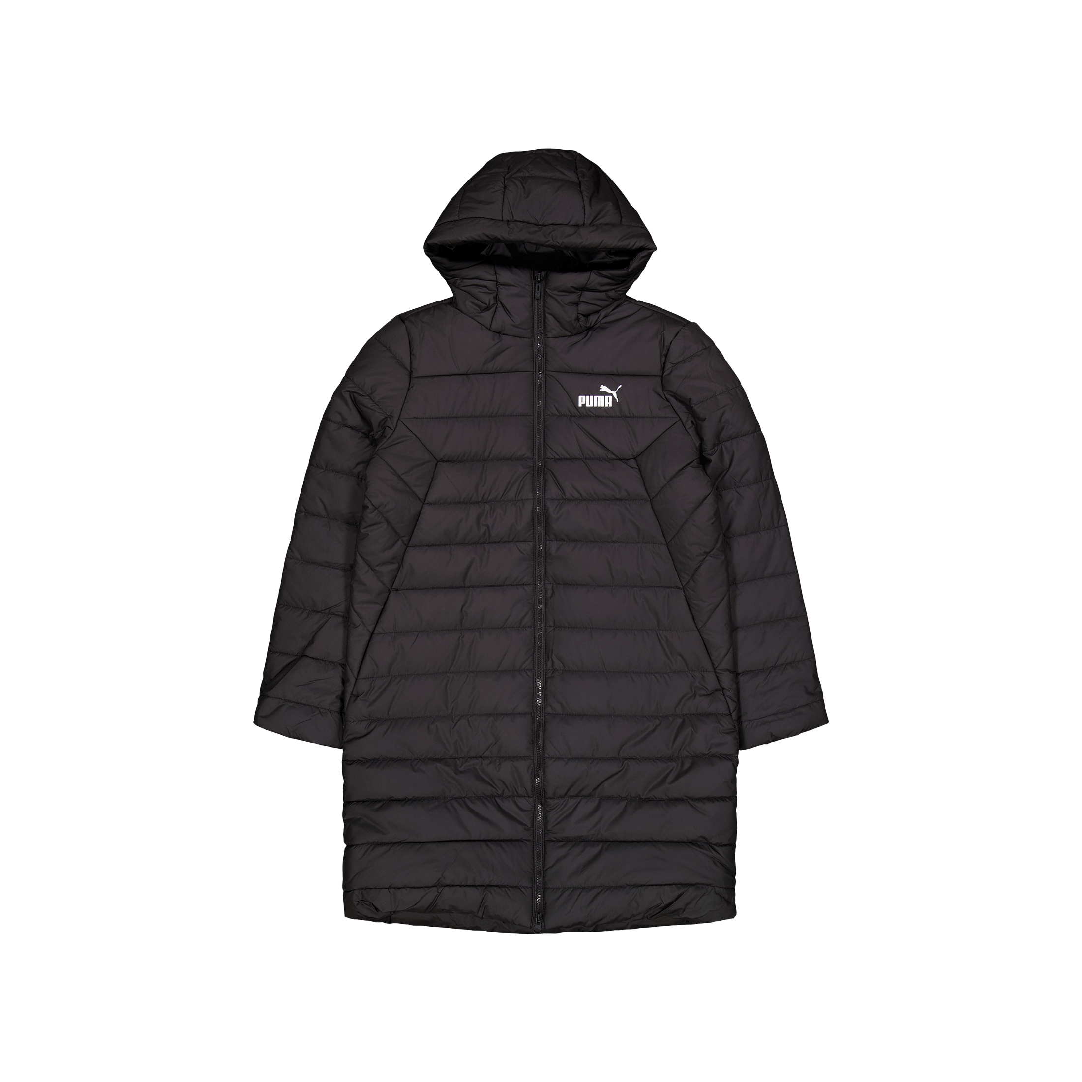 Womens winter jacket Puma LONG HOODED DOWN COAT W black | AD Sport.store