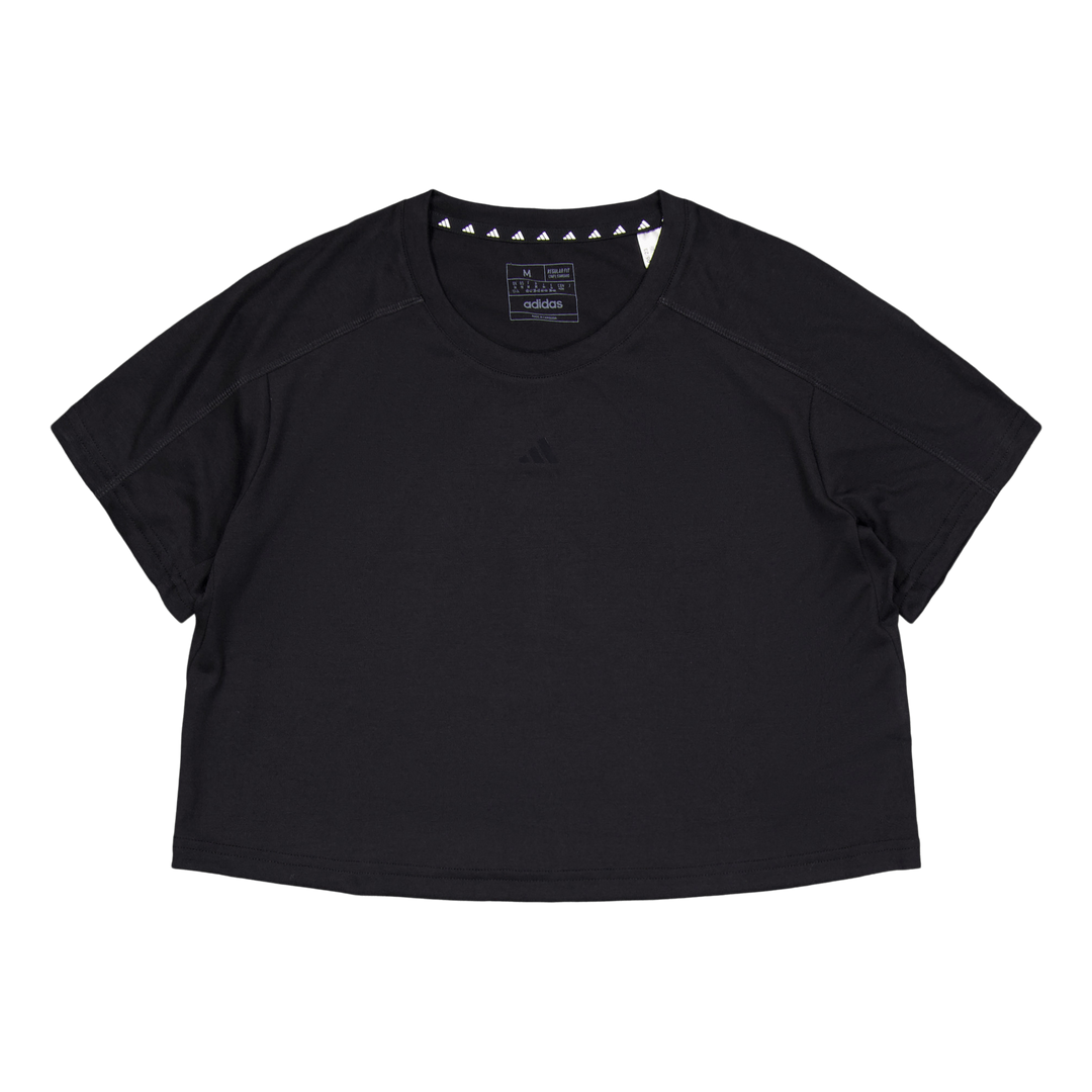AEROREADY Train Essentials 3 Bar Logo Crop T-Shirt Black