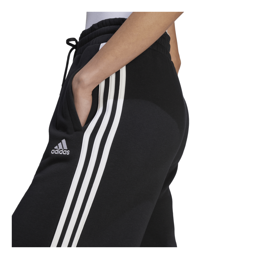 Essentials 3-Stripes French Terry Wide Joggers Black / White